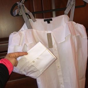 NWT- J Crew white preppy blouse, XS
